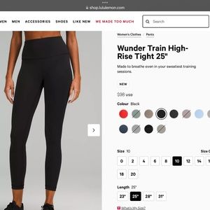 Lululemon Wunder Train Tights Size 10